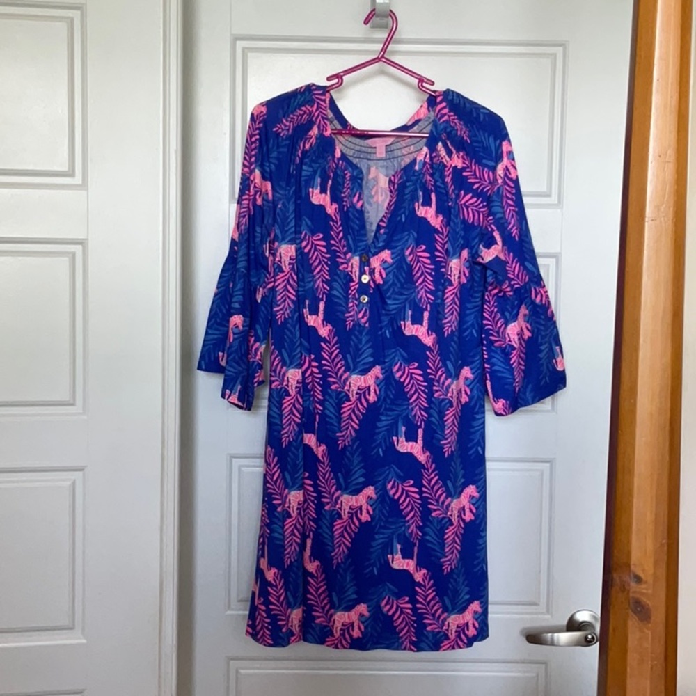 Lilly Pulitzer Blue and Pink Floral Dress
